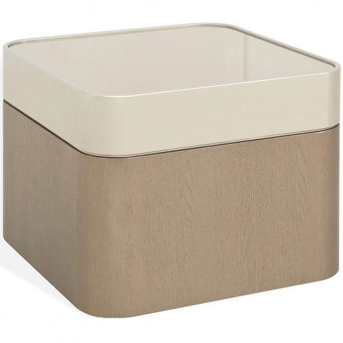 Mesa End Table in Champagne & Wood Veneer